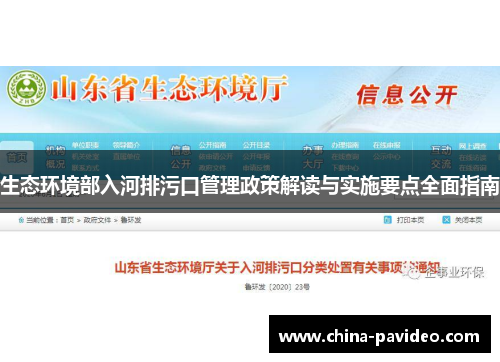 生态环境部入河排污口管理政策解读与实施要点全面指南