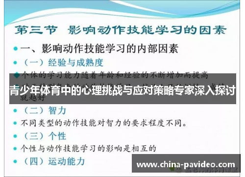 青少年体育中的心理挑战与应对策略专家深入探讨