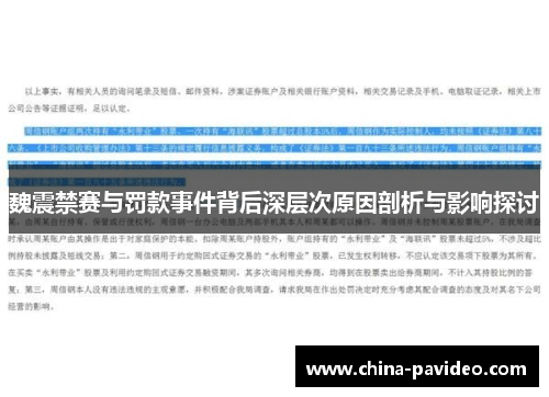 魏震禁赛与罚款事件背后深层次原因剖析与影响探讨 魏震禁赛与罚款事件背后深层次原因剖析与影响探讨