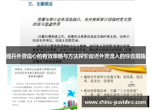 提升外资信心的有效策略与方法探索促进外资流入的综合措施