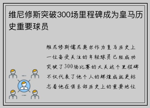 维尼修斯突破300场里程碑成为皇马历史重要球员